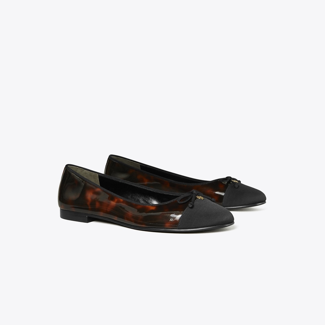 Tory Burch Cap-toe Ballet In Black