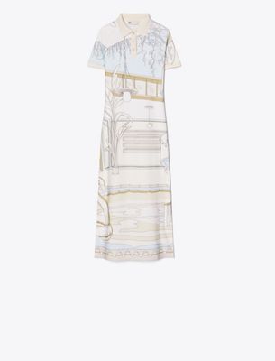 Tory Burch Printed Mesh Polo Dress