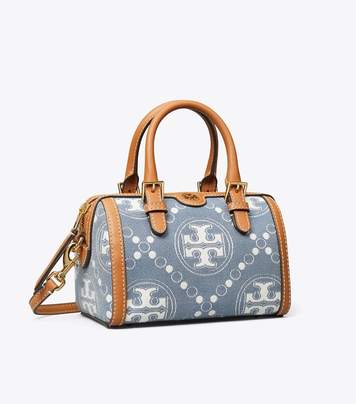 T Monogram Denim Petite Barrel Bag: Women's Handbags 