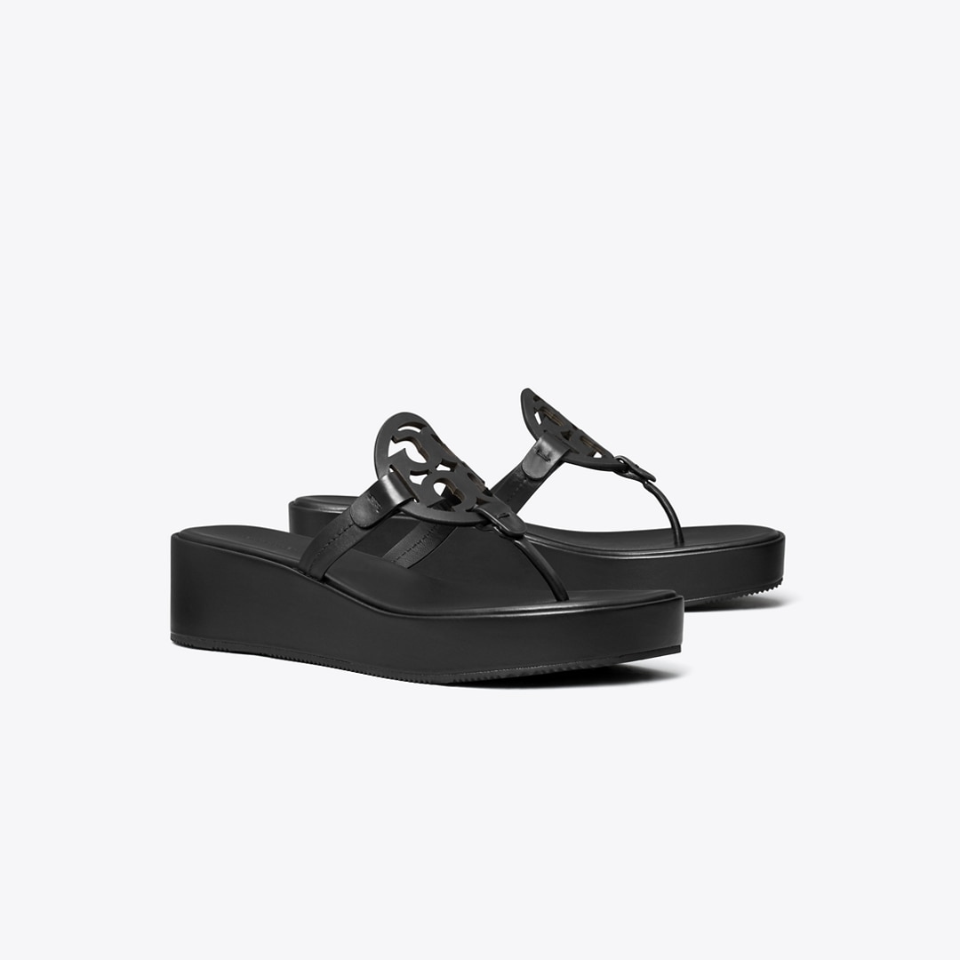 Tory Burch Miller Wedge Sandal In Black