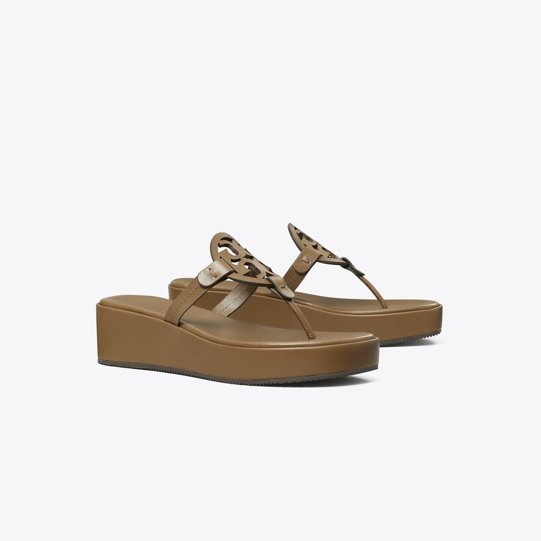Tory Burch Miller Wedge Sandal In Brown