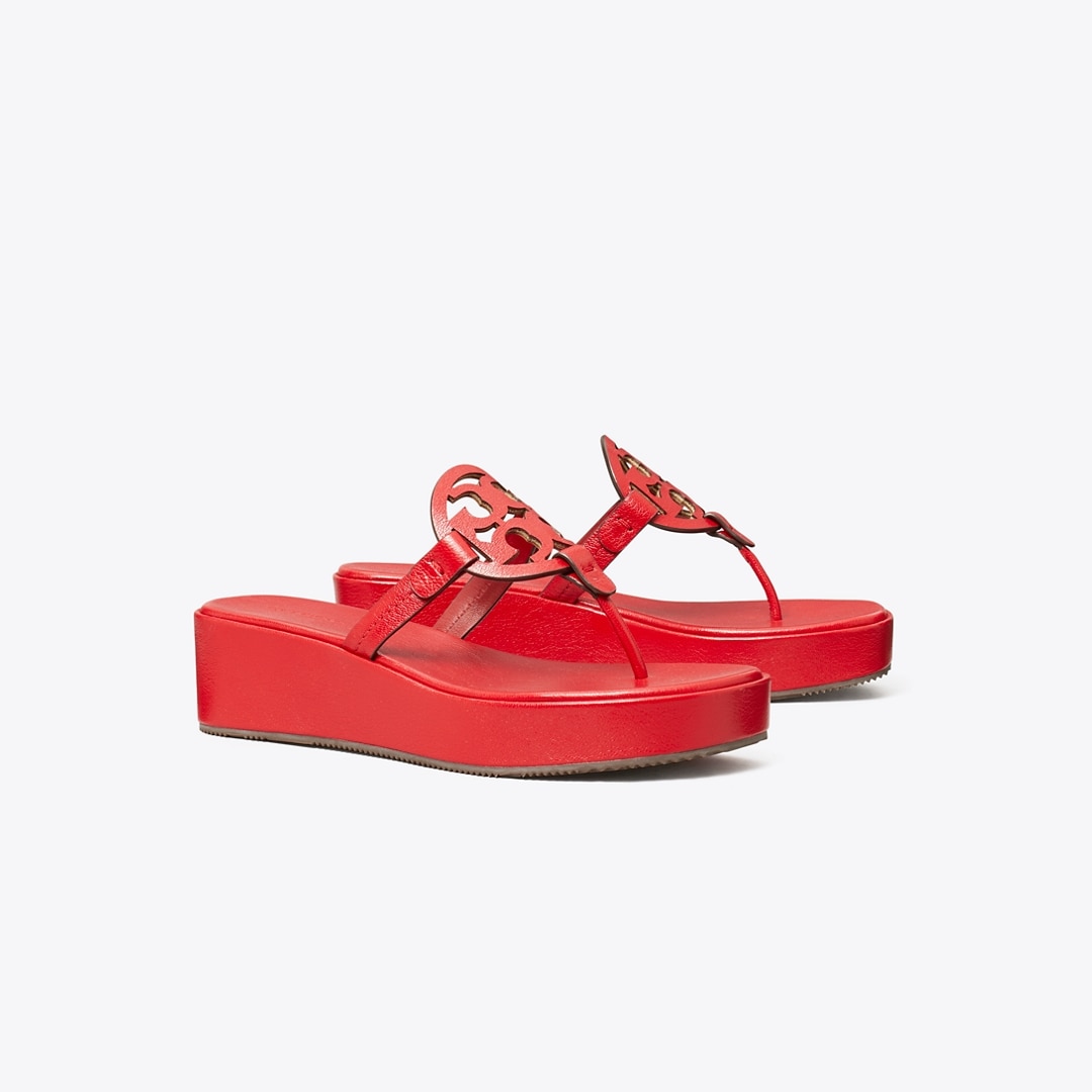 Tory Burch Miller Wedge Sandal In Red