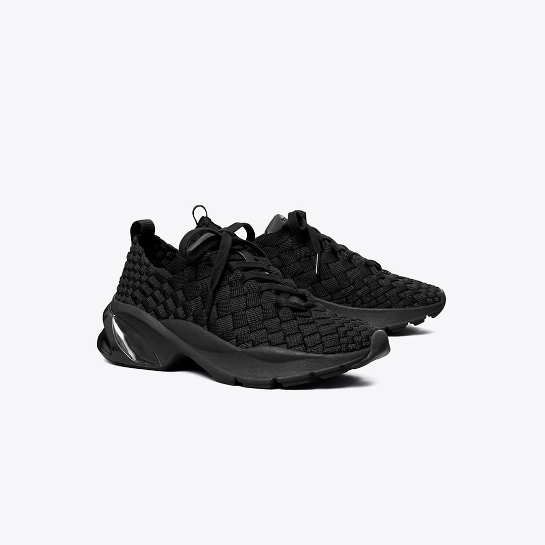 Tory Burch Damen Gewebte Good Luck Sneaker In Black