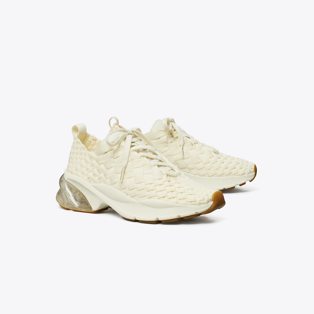 Tory Burch Good Luck Woven Trainer In White
