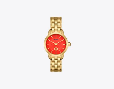 Tory Burch T Monogram Watch In Gold