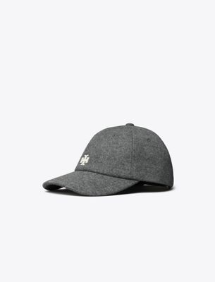 Tory Burch Wool Logo Cap In Gray