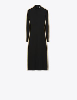 Tory Sport Tory Burch Side-striped Neoprene Dress In Black