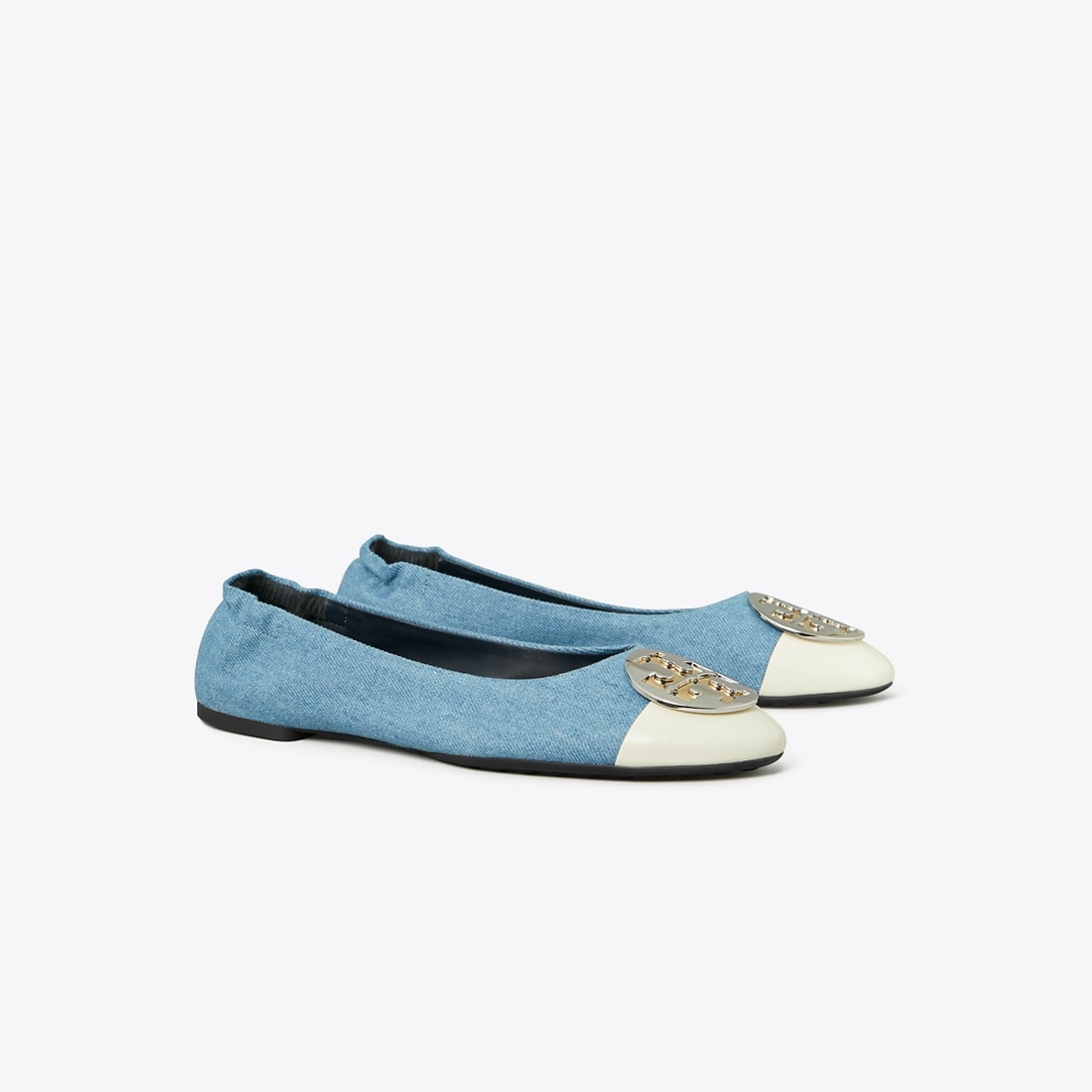 Tory Burch Claire Cap-toe Ballet In Animal Print