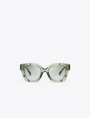 Tory Burch Miller Square Sunglasses In Green