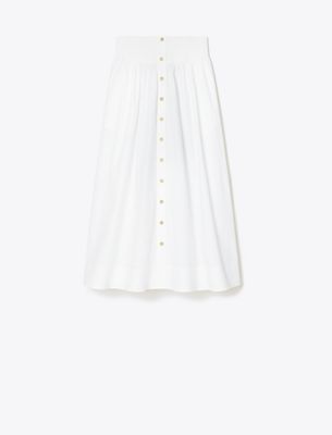 Tory Burch Poplin Skirt In White