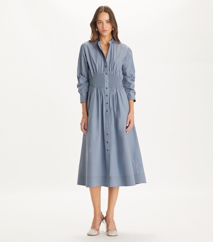 Box-Pleated Cotton Dress: Women's Designer Dresses | Tory Burch