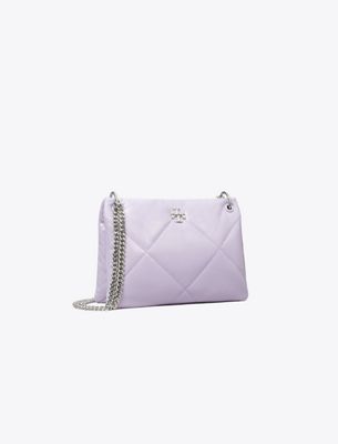 Tory Burch Small Kira Diamond Quilt Shoulder Bag In Purple
