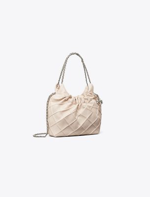 Tory Burch Mini Fleming Soft Hobo Bag In Pink