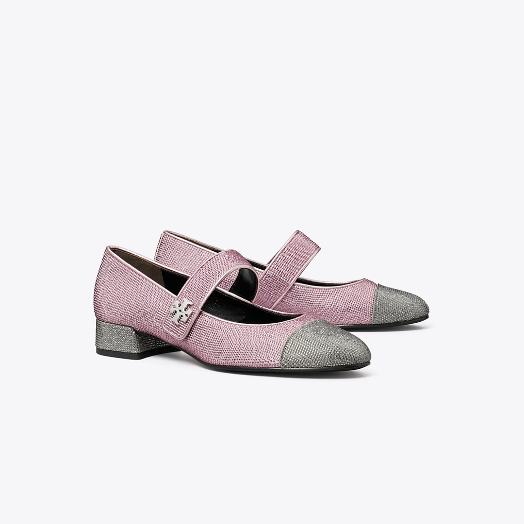 Tory Burch Cap-toe Mary Jane Pavé Heeled Ballet
