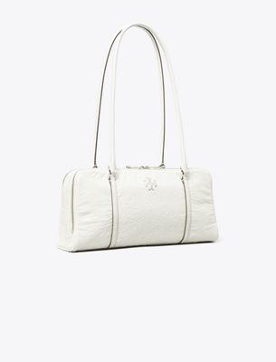 Tory Burch Small Crinkle Leather Marshmallow Satchel In White