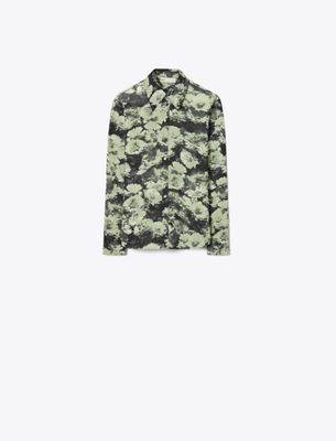 Tory Burch Printed Viscose Shirt In Green