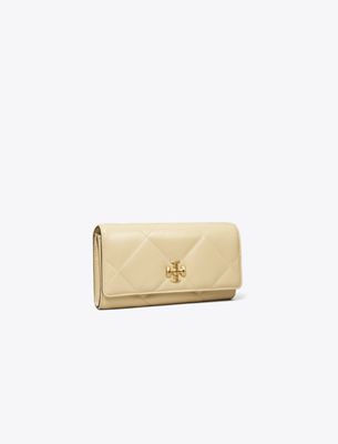 Tory Burch Kira Diamond Quilt Flap Wallet In Neutral
