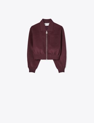 Tory Burch Reversible Wool Jacket In Burgundy