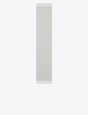 Tory Burch T Monogram Oblong Scarf In Gray
