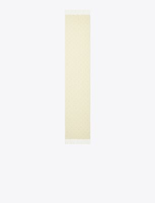 Tory Burch T Monogram Oblong Scarf In Neutral
