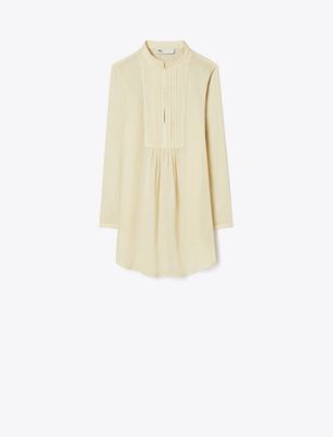 Tory Burch Ramie Beach Shirt In Brown