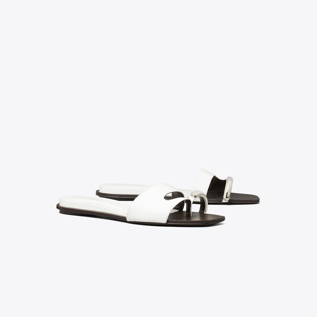 Tory Burch Pierced Slide In White