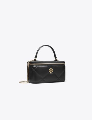 Tory Burch Kira Diamond Quilt Vanity Case In Black