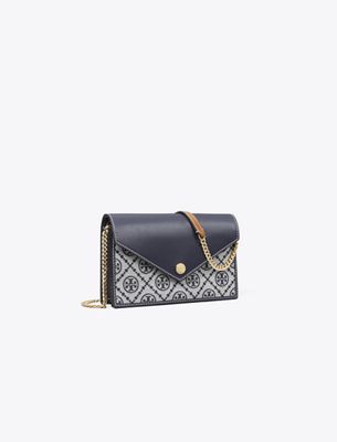Tory Burch T Monogram Envelope Crossbody In Blue
