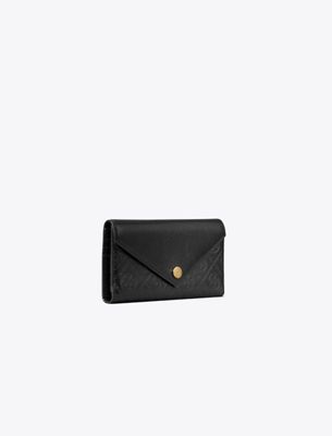 Tory Burch Damen T Monogram Leather Envelope Wallet In Black