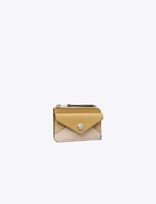 Tory Burch Leather Zip Card Case In Multi