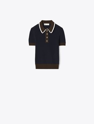 Tory Burch Viscose Pointelle Sweater In Blue