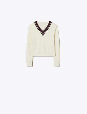 Tory Sport Tory Burch Wool Dickie Sweater In White