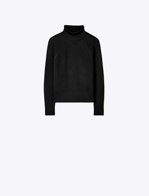 Tory Sport Tory Burch Wool Turtleneck Sweater In Black