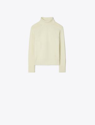 Tory Sport Tory Burch Wool Turtleneck Sweater In White