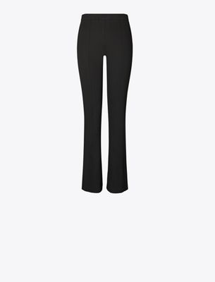 Tory Burch Flared Cropped Compression Trousers In Black