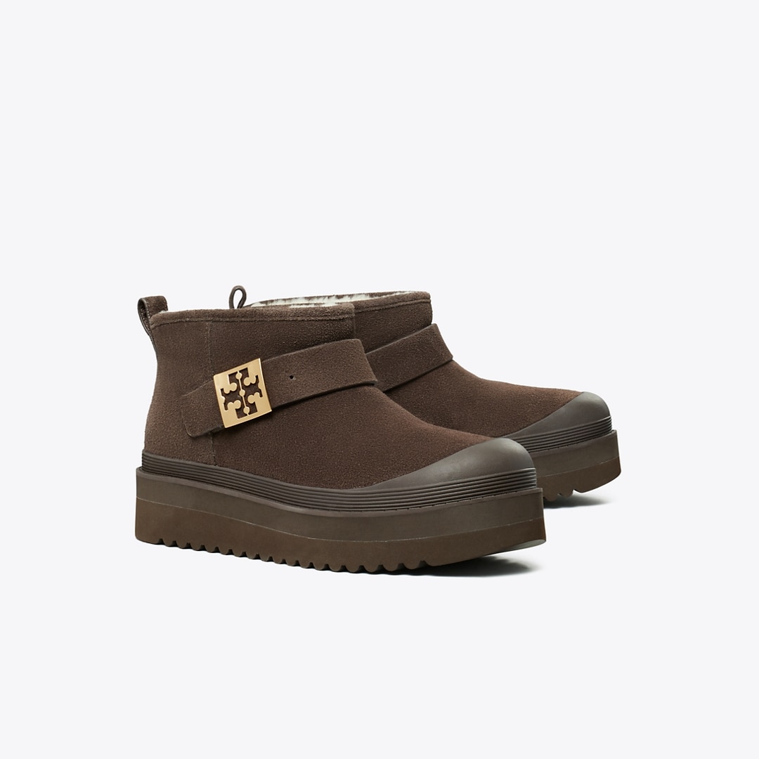 Tory Burch Mellow Shearling Platform Boot In Brown