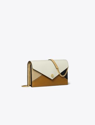 Tory Burch Leather Envelope Crossbody In Multi