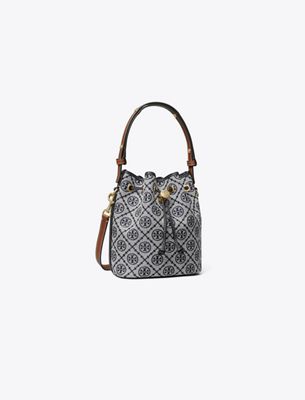 Tory Burch T Monogram Bucket Bag In Blue