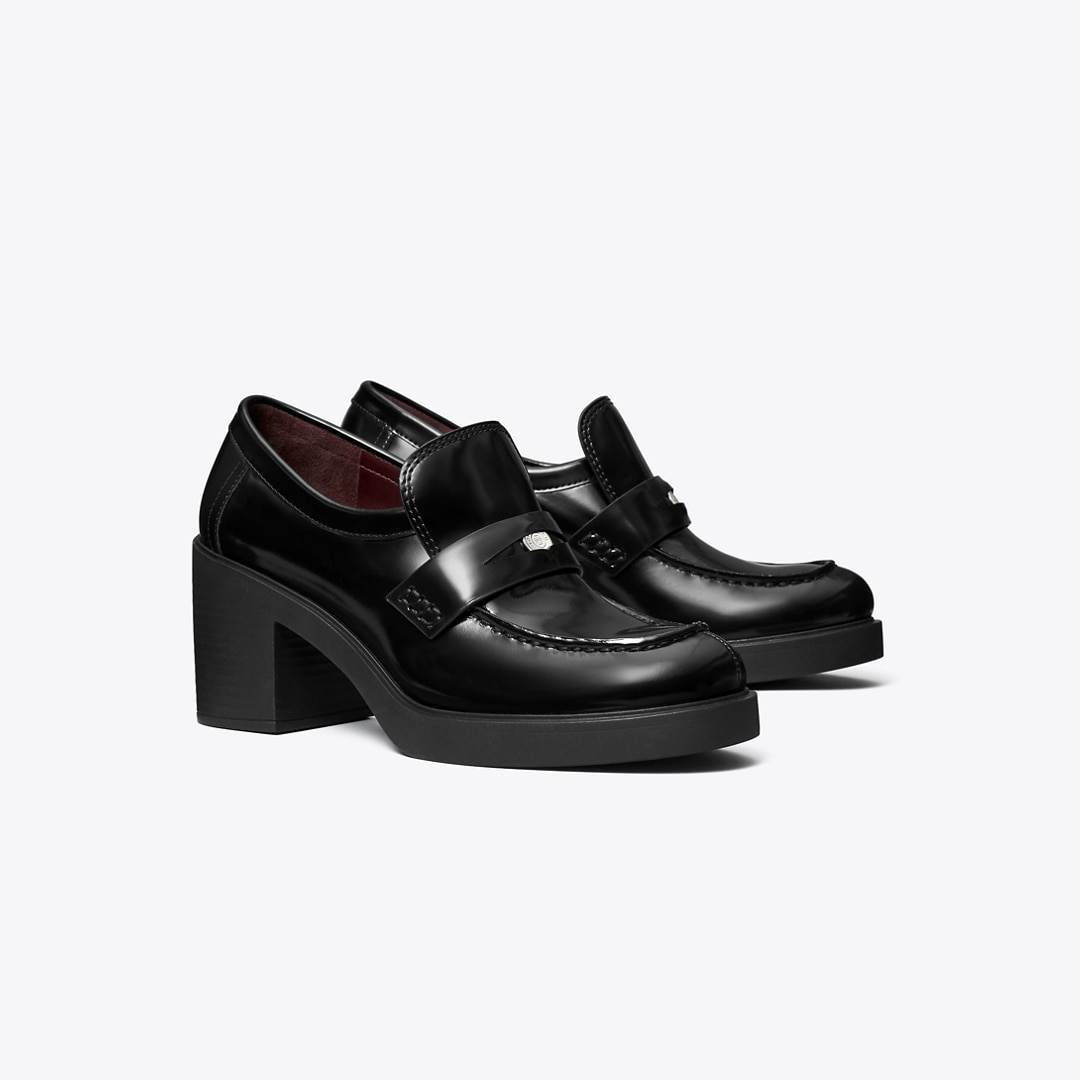 Tory Burch Classic Heeled Lug Loafer In Animal Print
