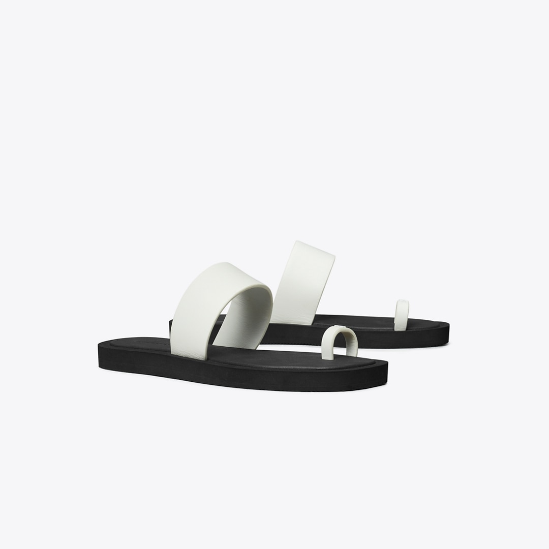 Tory Burch Toe Ring Slide In White