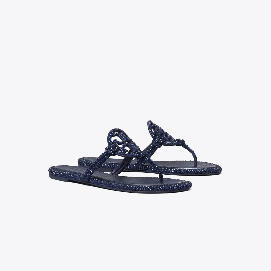 Tory Burch Miller Pavé Knotted Sandal In Blue