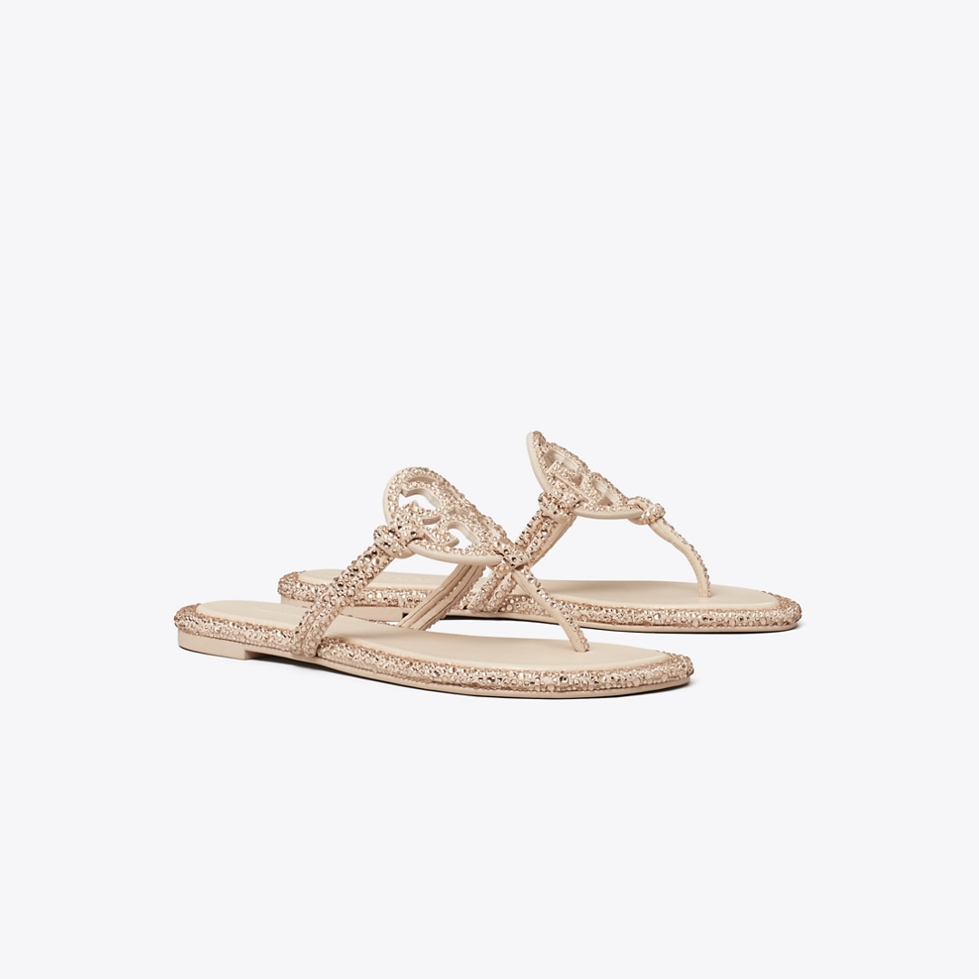 Tory Burch Miller Pavé Knotted Sandal In Pink