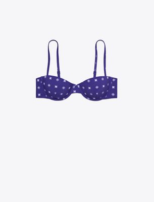 Tory Burch Balconette Bikini Top In Blue