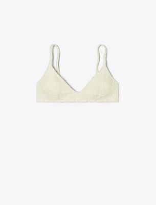 Tory Burch Terry Logo Bikini Top In White