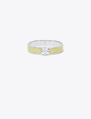 Tory Burch Kira Enamel Hinge Bracelet In Brown