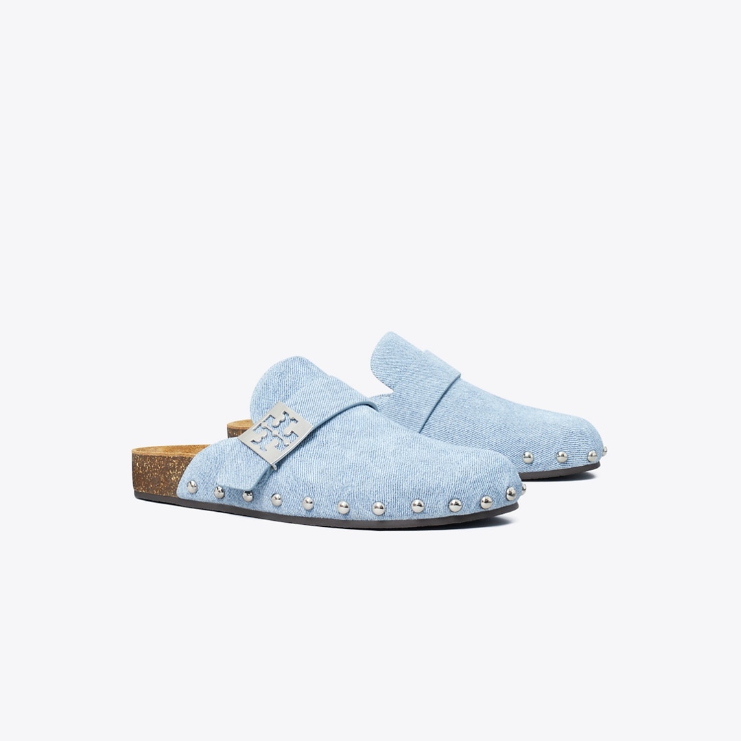 Tory Burch Mellow Studded Mule In Blue