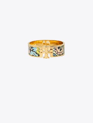 Tory Burch Kira Enamel Wide Bracelet In Gold