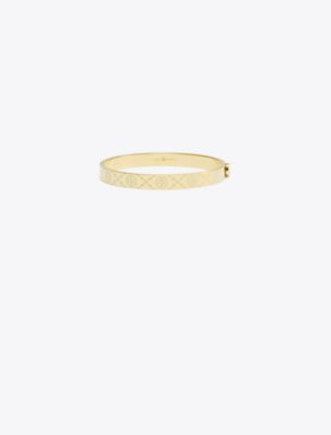 Tory Burch T Monogram Hinge Bracelet In Gold