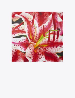 Tory Burch Lily Silk Square Scarf In Pink
