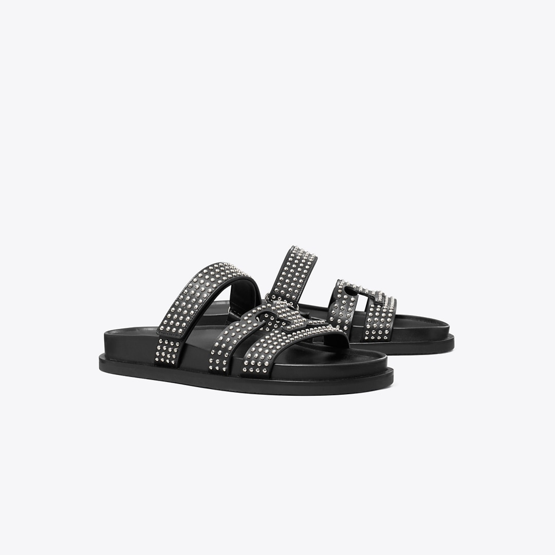 Tory Burch Ines Burch Studded Slide In Black